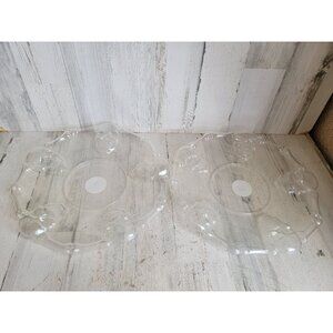 Skull clear serving tray set Halloween home decor prop vintage